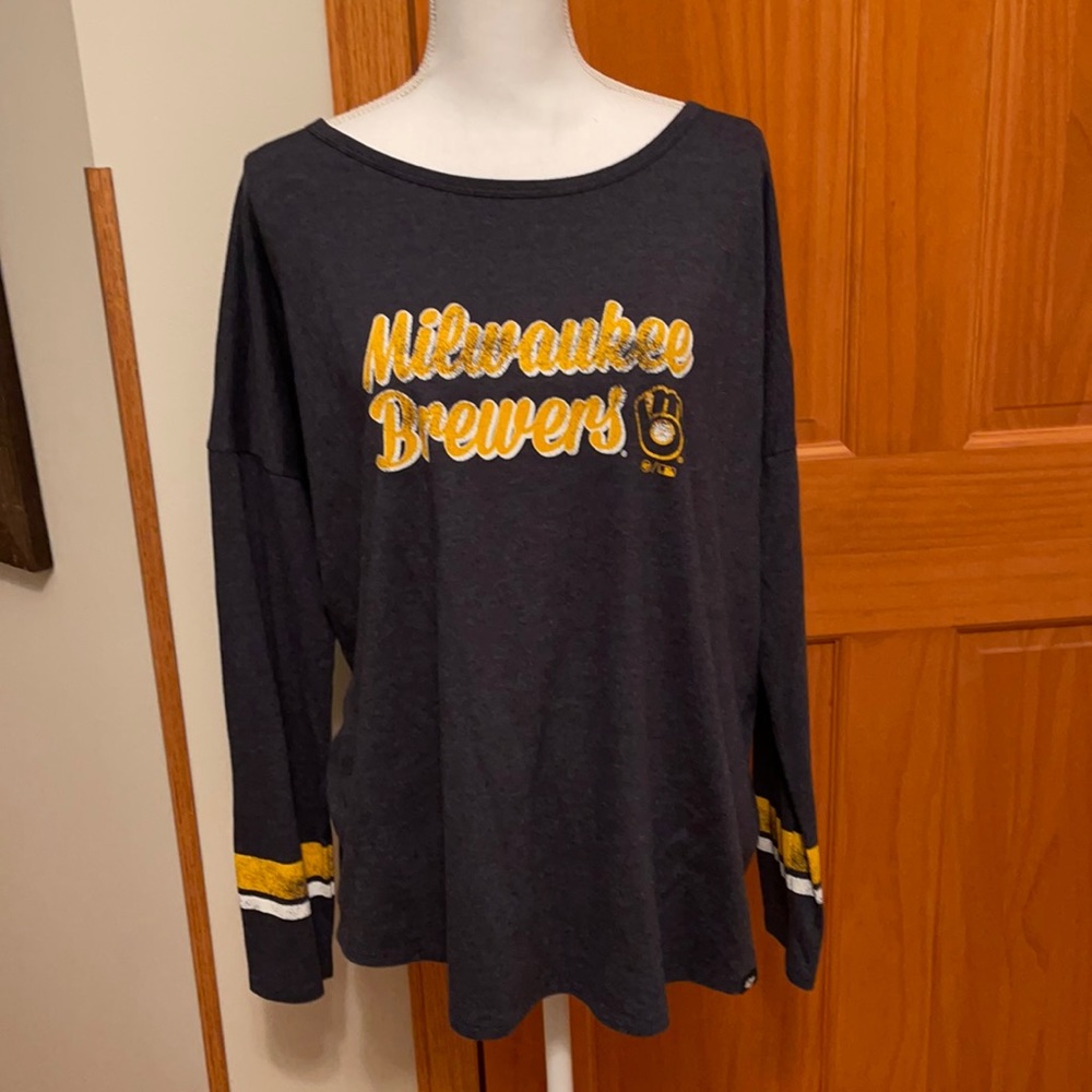 Milwaukee Brewers Navy Long Sleeve Tee